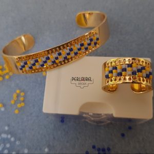 Bracelet et bague avec tissage de perles miyuki