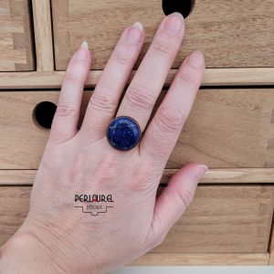 Bague ronde en lapis lazuli