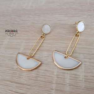 Boucles d'oreilles art déco nacre