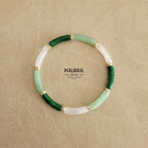 Bracelet perles tubes vert