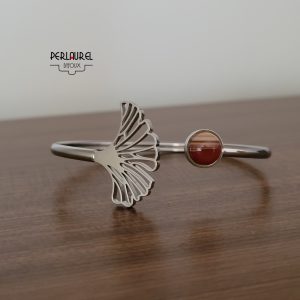 Bracelet ginkgo agate rouge