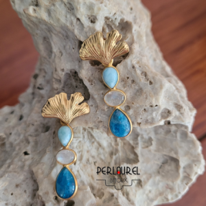 Boucles d'oreilles larimar