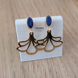 Boucles d'oreilles lotus lapis lazuli